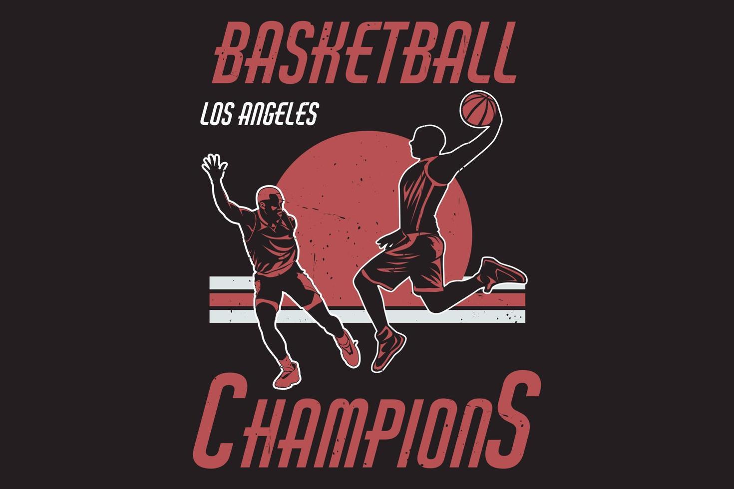 conception de silhouette de champions de basket-ball vecteur