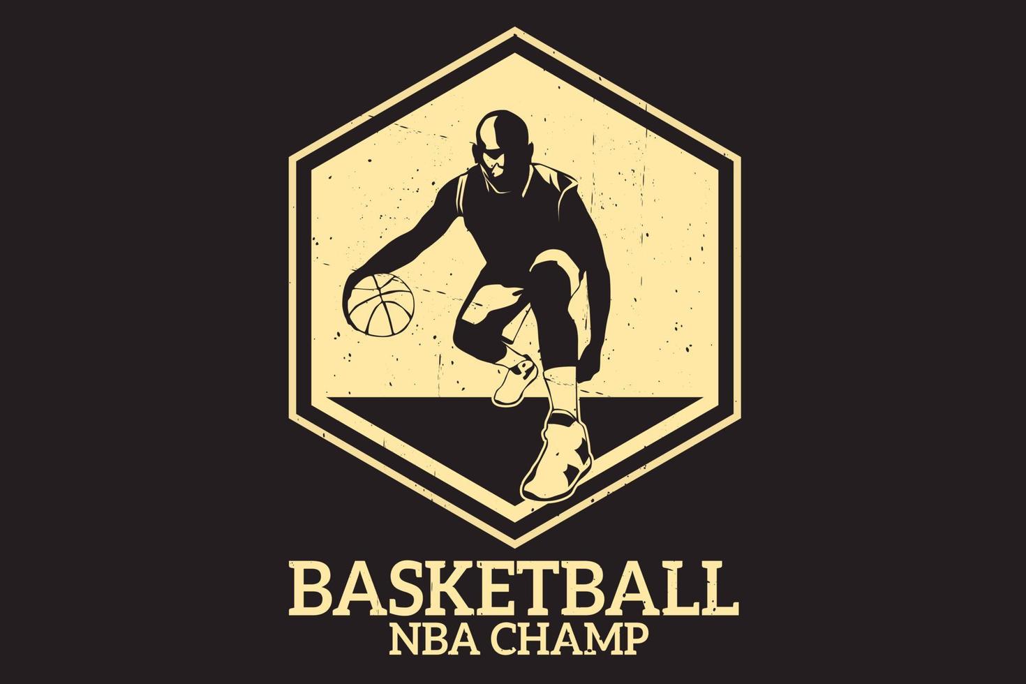 conception de silhouette de champion de basket-ball vecteur
