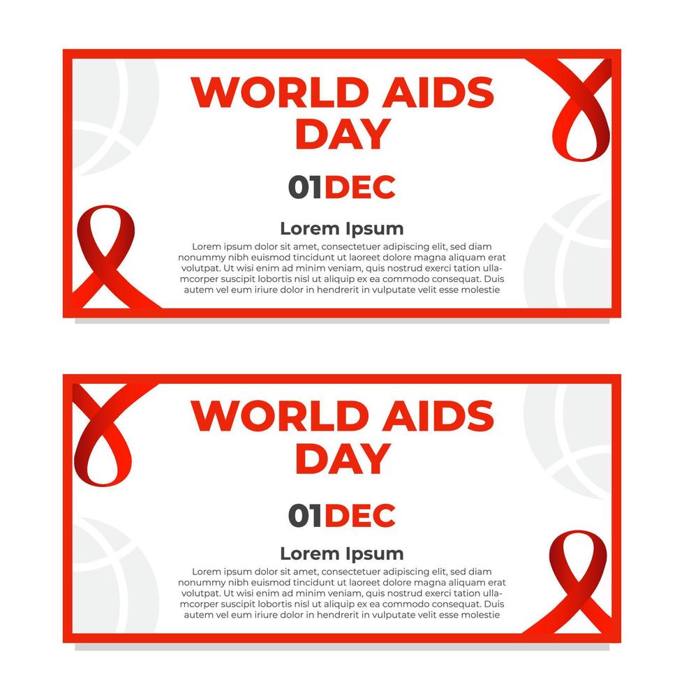 ensemble de modèles de bannières de la journée mondiale du sida vecteur