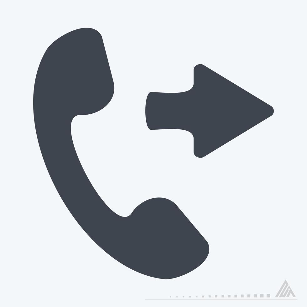 icône de téléphone sortant - style glyphe vecteur
