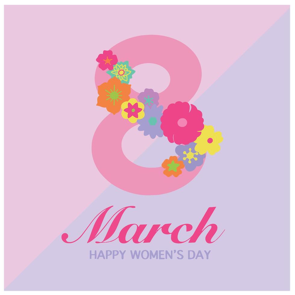 mignonne illustration international aux femmes journée sur 8 Mars illustration vecteur