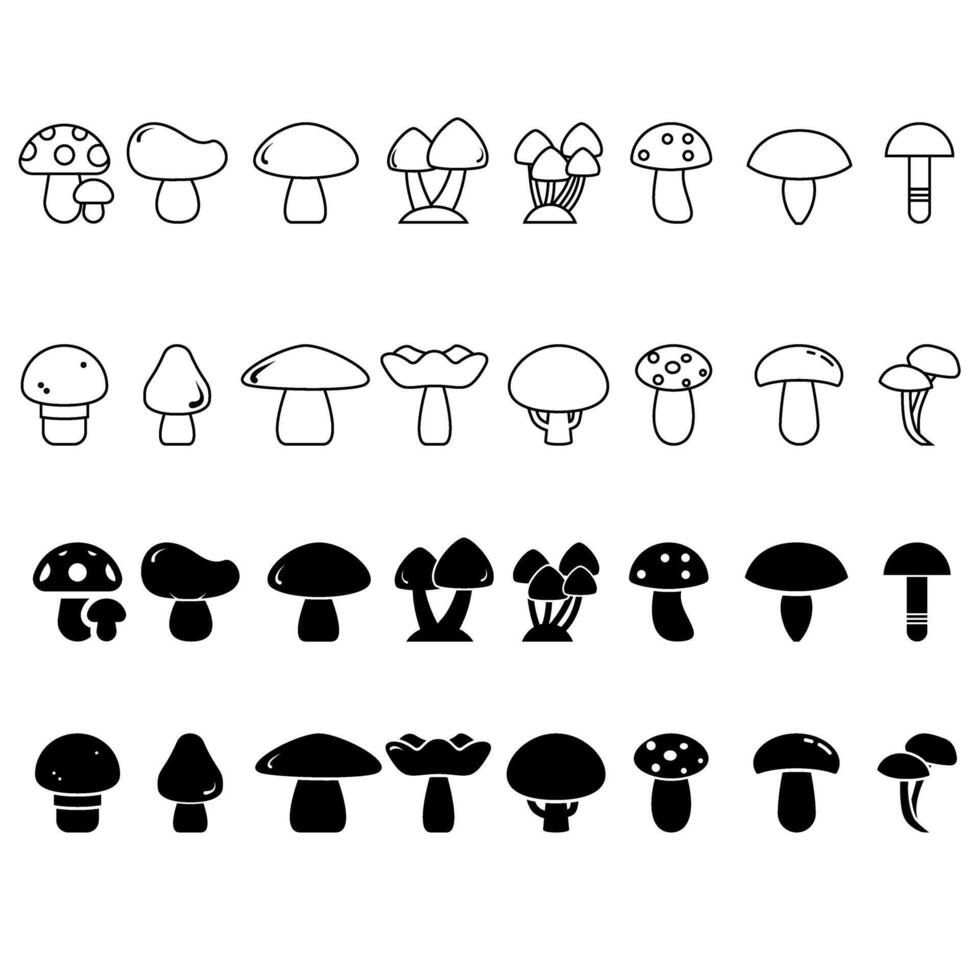 champignon vecteur icône ensemble. champignon illustration signe collection. nourriture symbole.