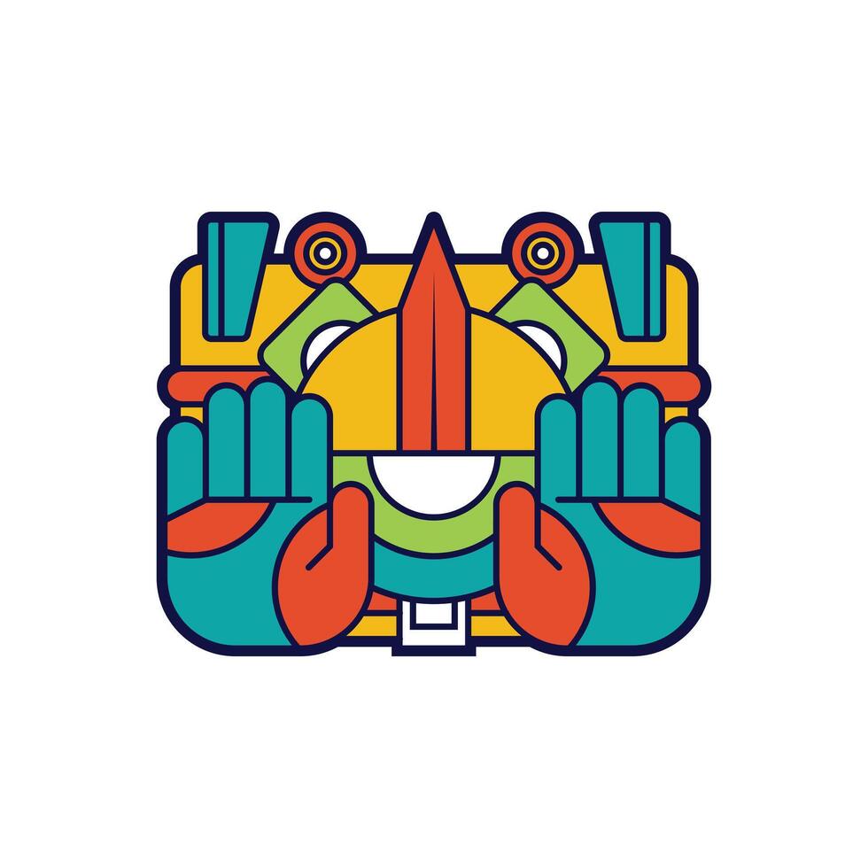 illustrateur logo modèle aztèque personnage un œil vecteur