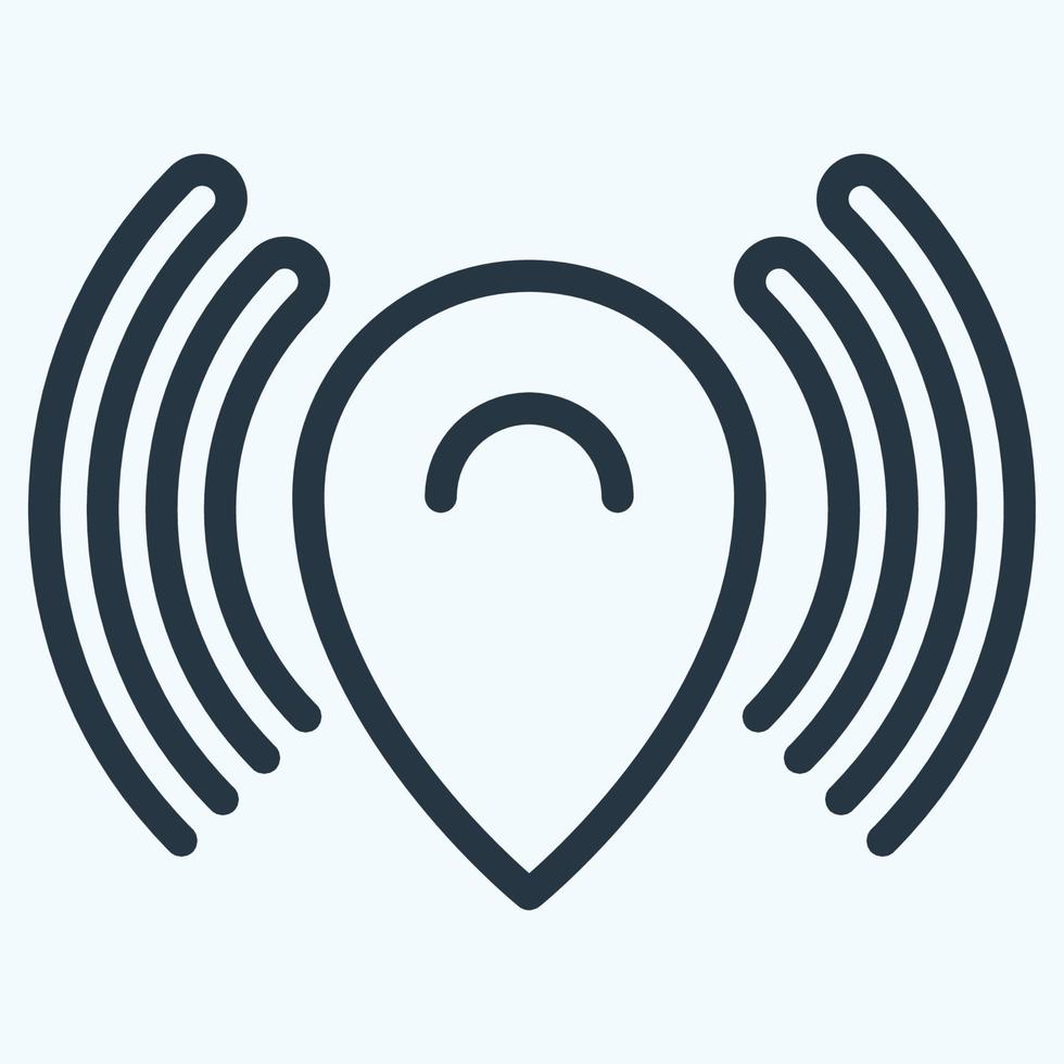 signaux gps icône - style de coupe de ligne vecteur