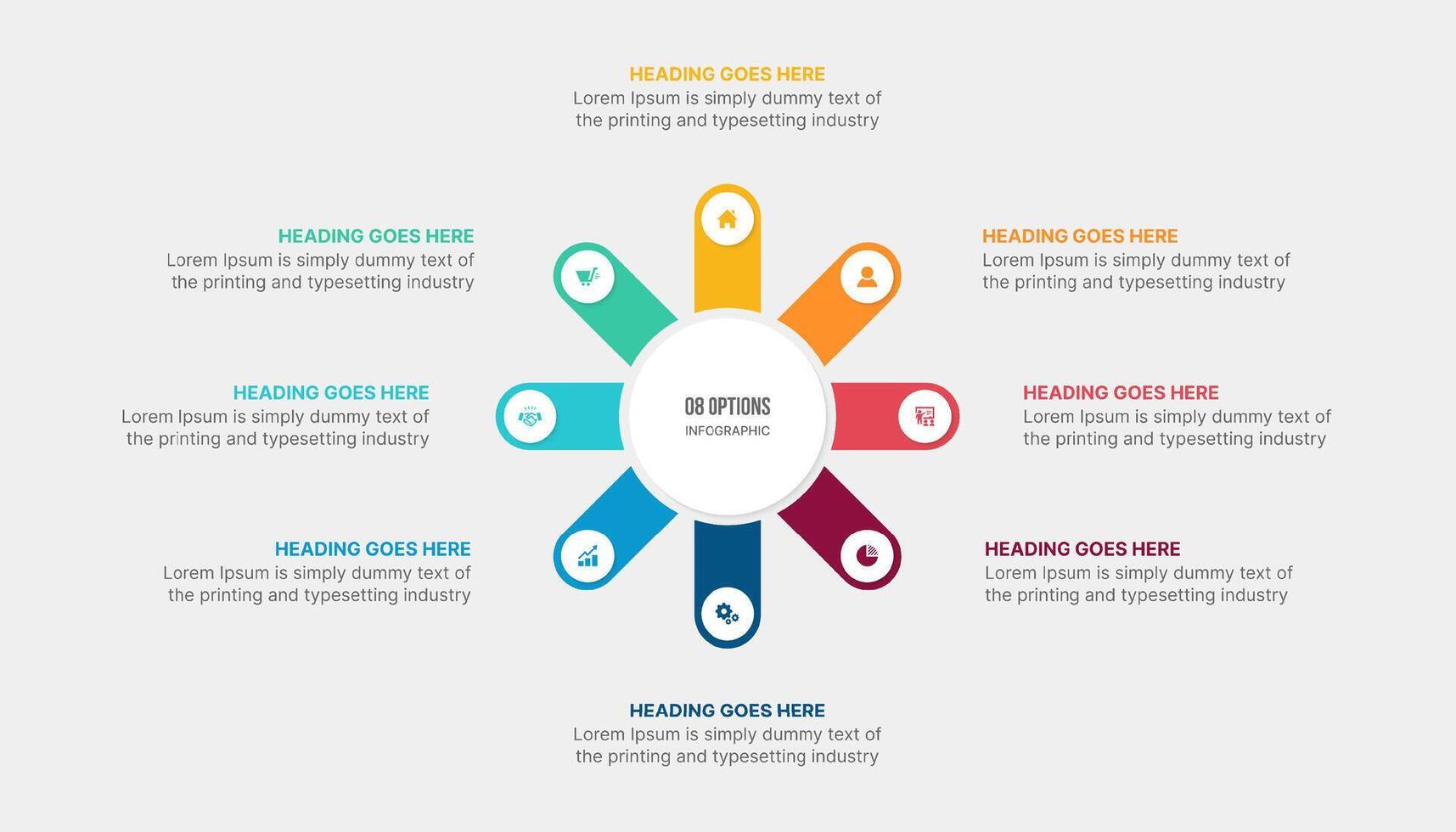 cercle cycle infographie modèle conception avec 8 pas vecteur