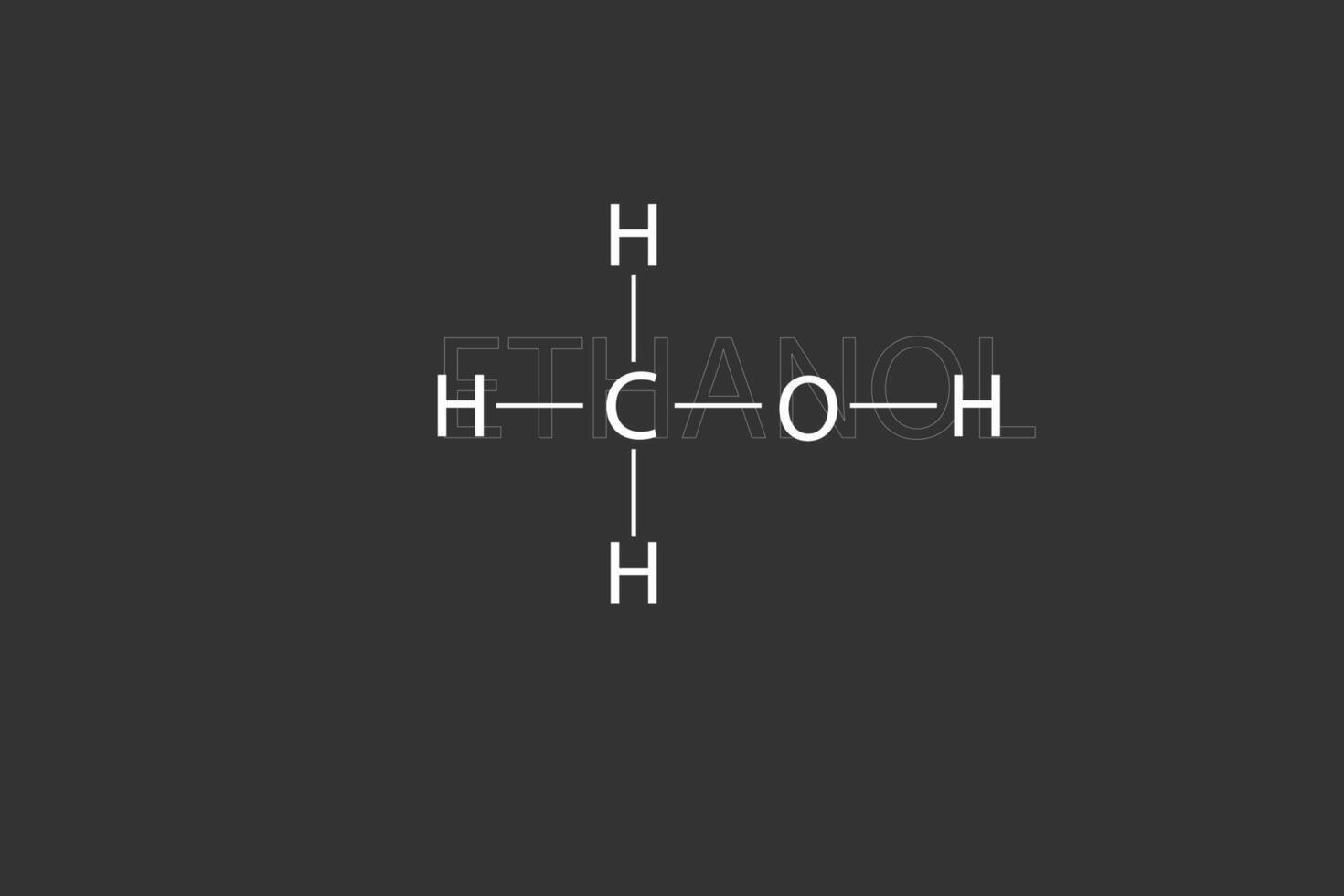 éthanol moléculaire squelettique chimique formule vecteur