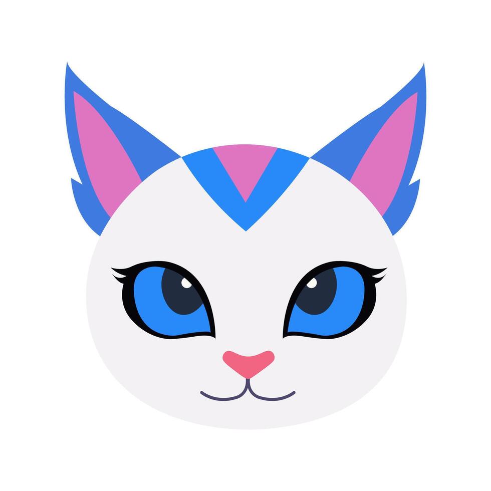 mignonne chat tête dessin animé vecteur illustration. chat visage avatar illustration