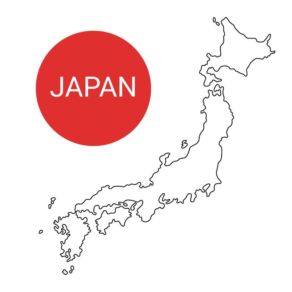 Contexte de Japon. Japonais drapeau et géographique territoire de Japon. vecteur