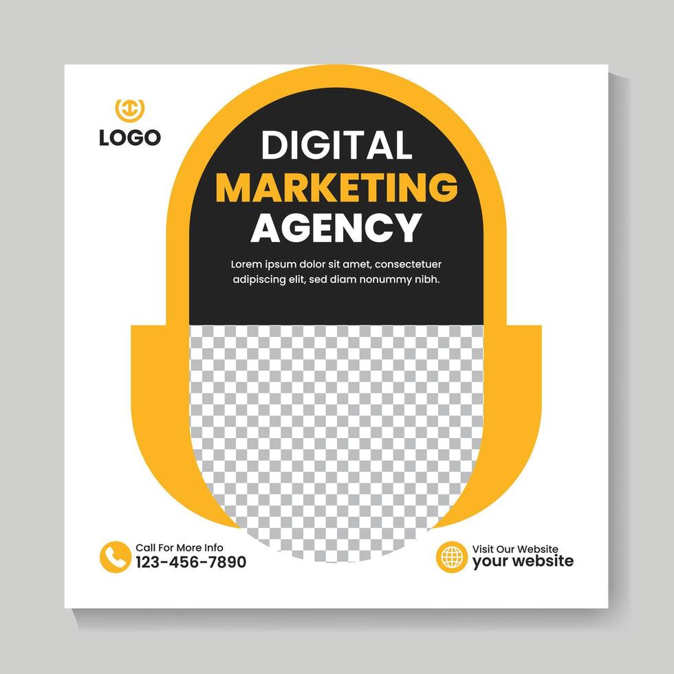 moderne numérique commercialisation agence social médias Publier conception Créatif affaires carré la toile bannière modèle vecteur