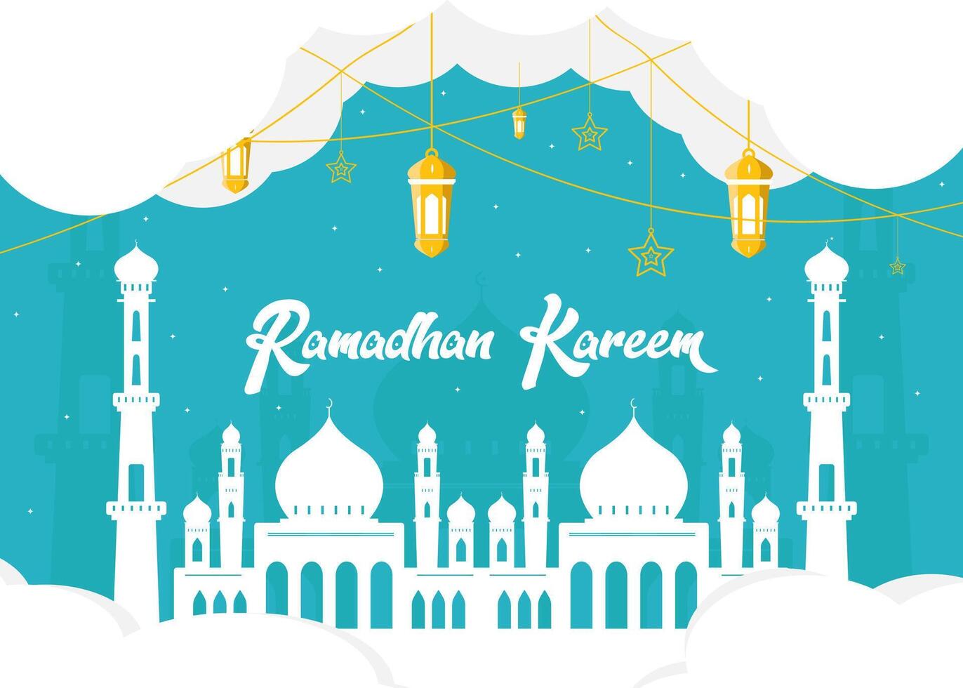 carte de voeux ramadan kareem vecteur