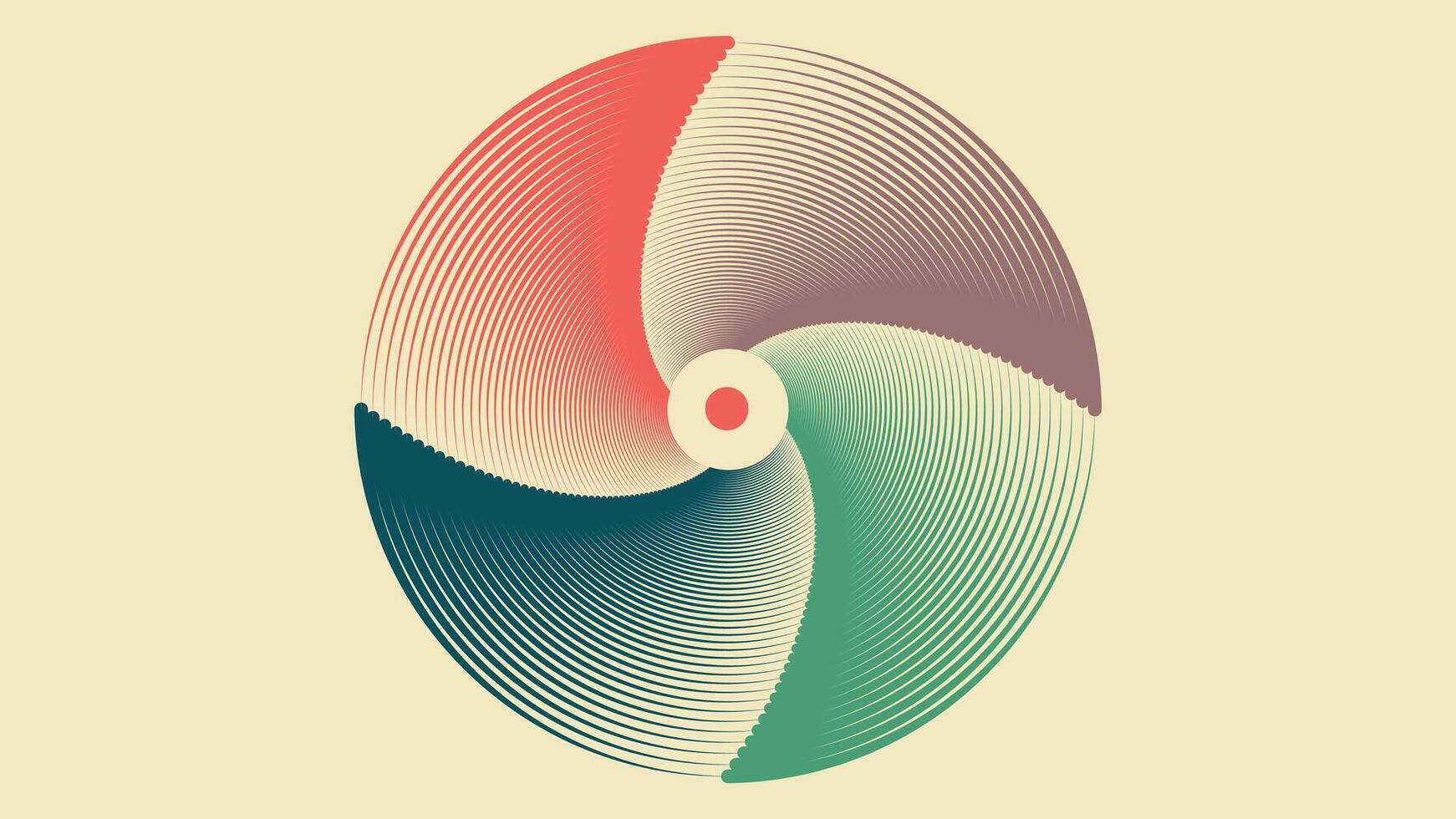 abstrait spirale filage vortex minimaliste rétro Couleur Contexte. vecteur