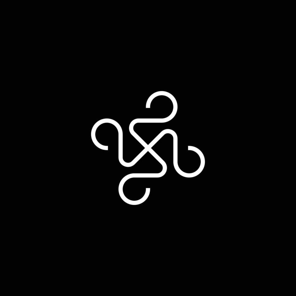 géométrique décoratif lettre sn logo vecteur