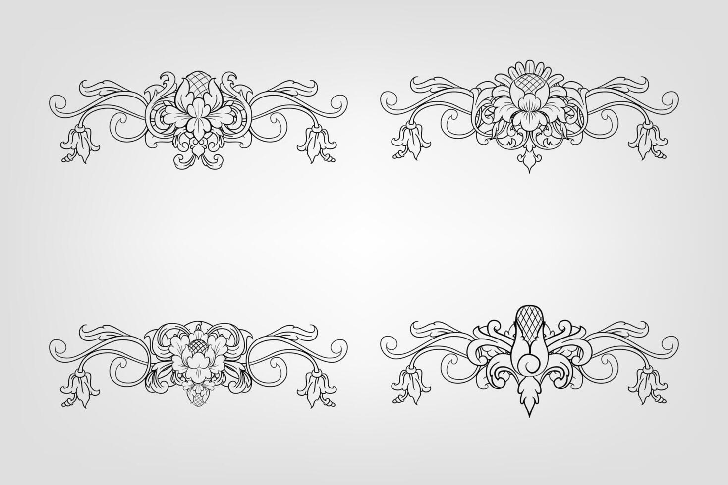 texte séparateur baroque décorer diviseur livre typographie ornement conception éléments ancien partage formes frontière illustration vecteur