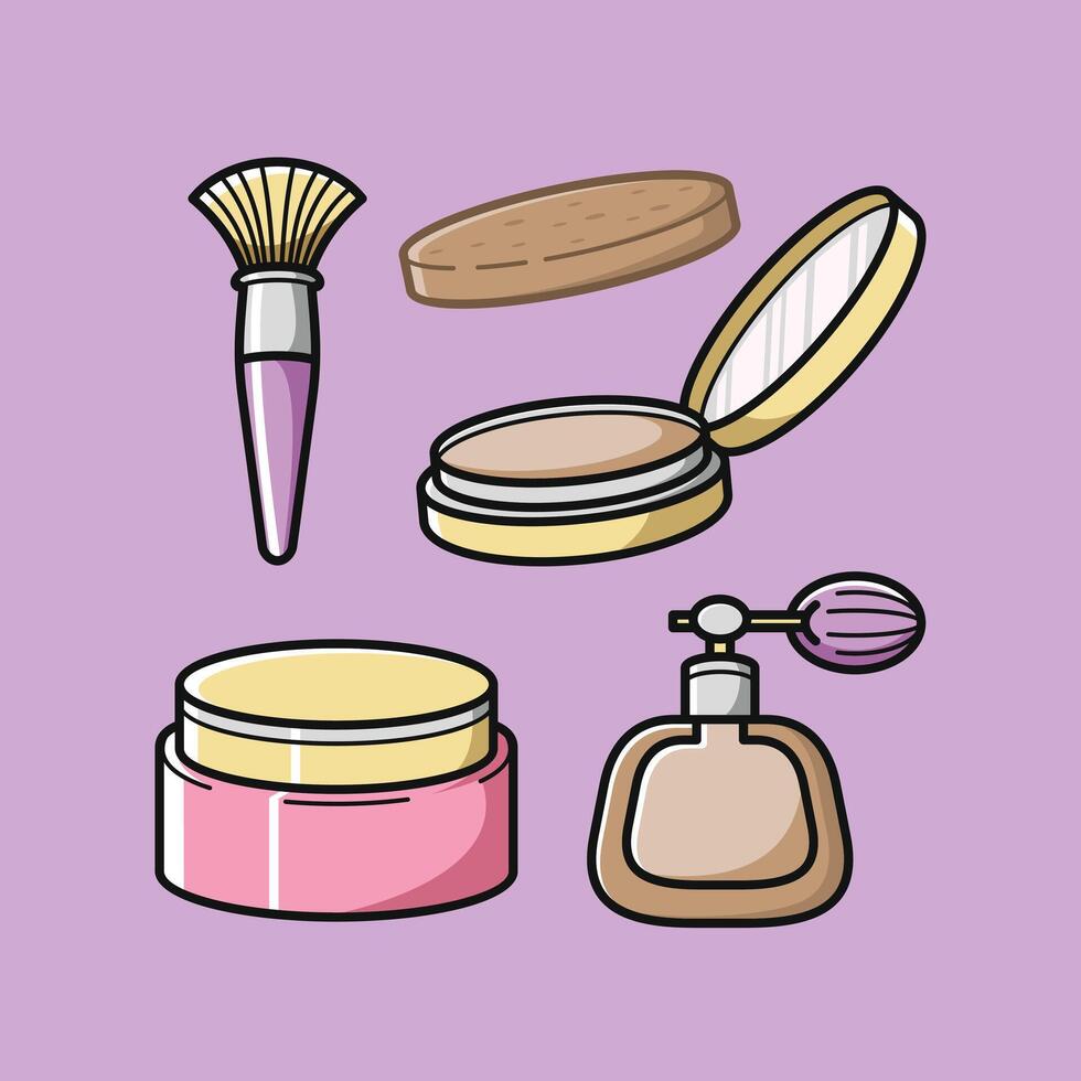 faire en haut produits de beauté beauté fille thème vecteur conception art