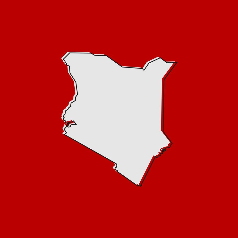 Vector illustration de la carte du Kenya sur fond rouge