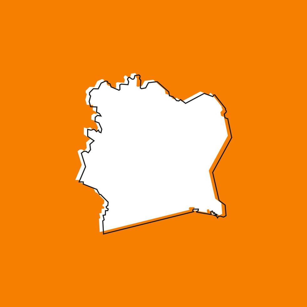 Vector illustration de la carte de la côte d'ivoire sur fond orange