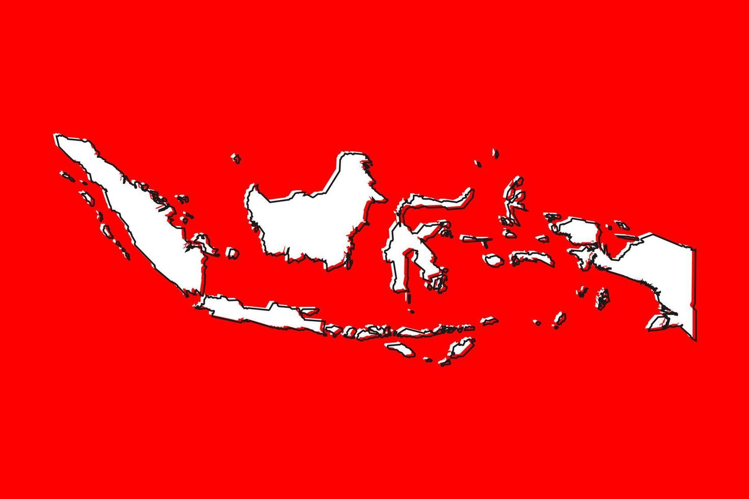 Vector illustration de la carte de l'Indonésie sur fond rouge