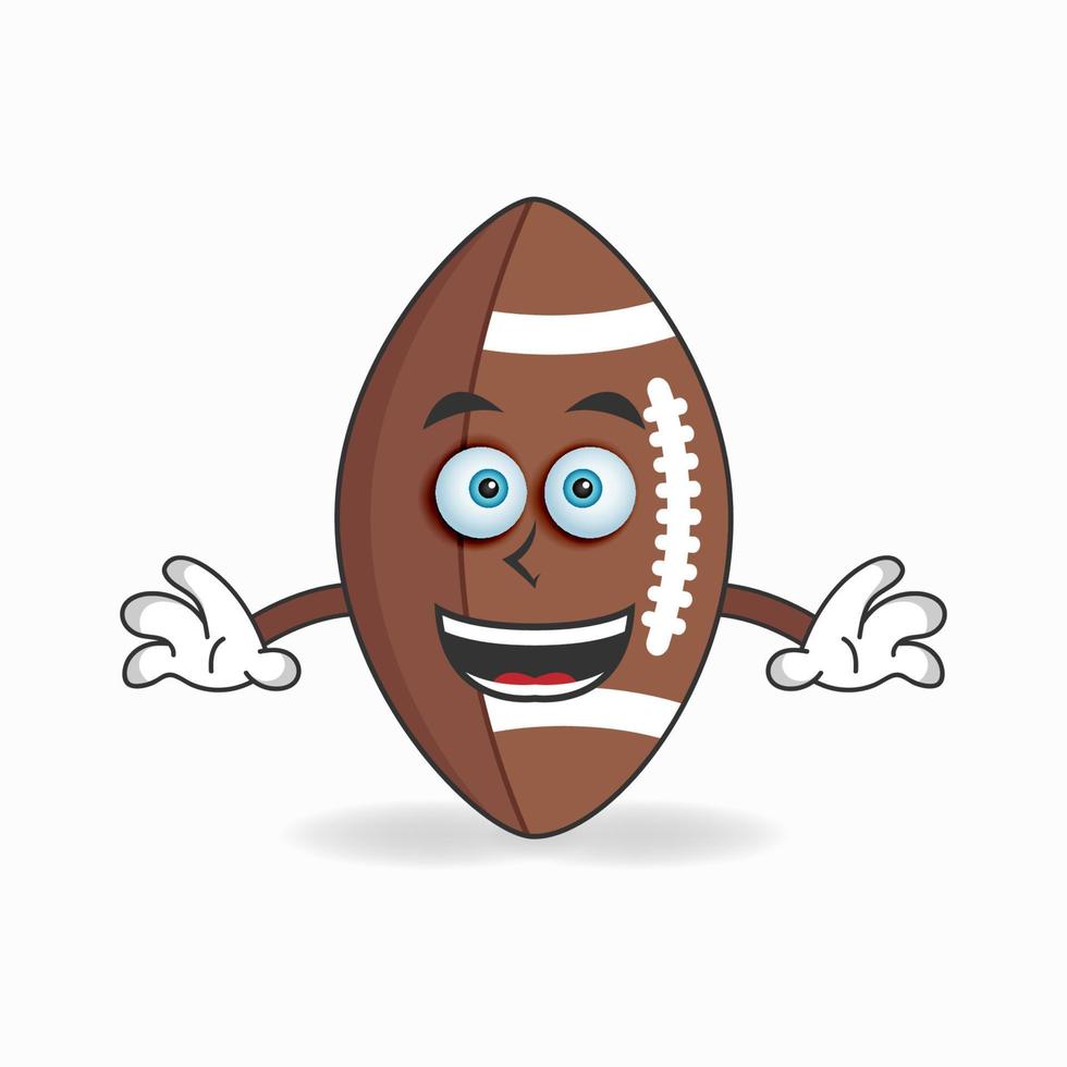 personnage de mascotte de football américain avec expression de sourire. illustration vectorielle vecteur