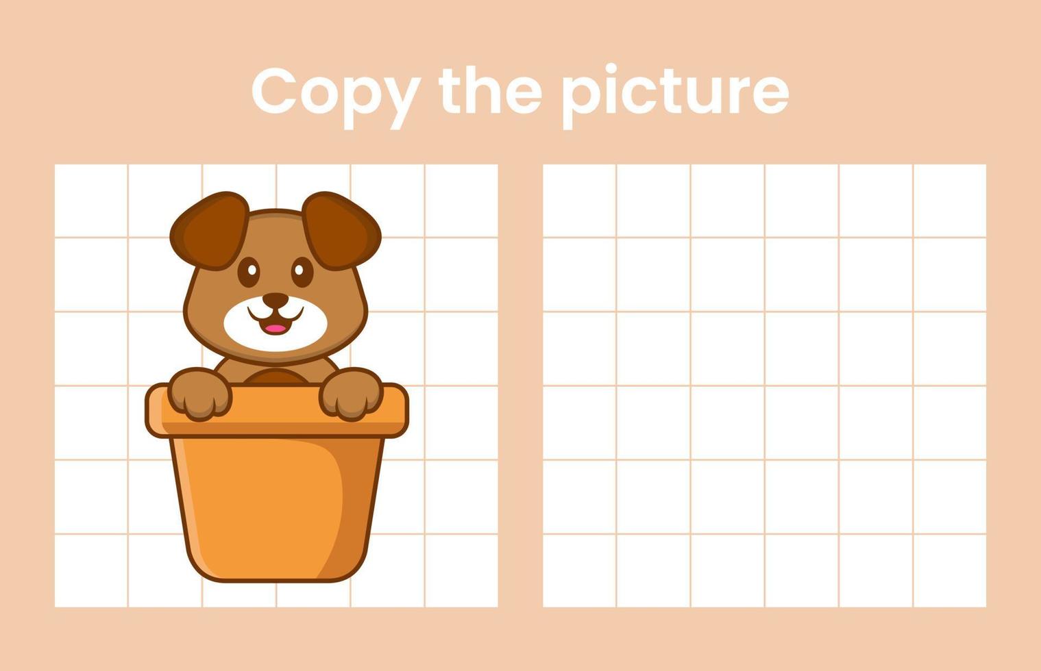 copier l'image d'un chien mignon. jeu éducatif pour les enfants. illustration de vecteur de dessin animé