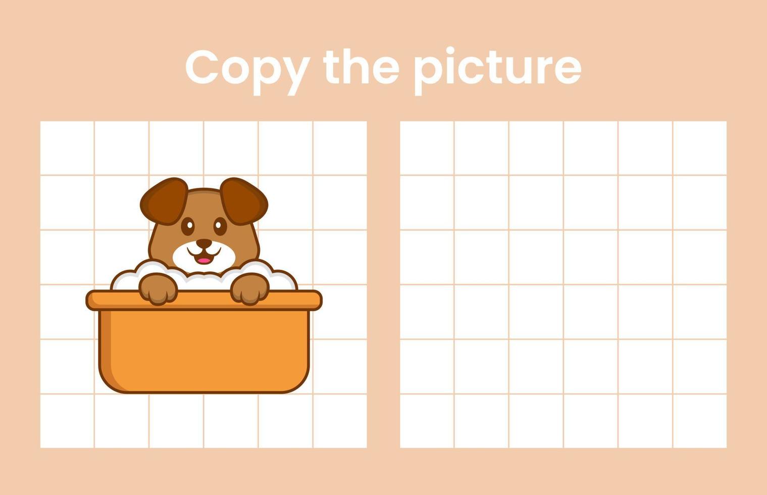 copier l'image d'un chien mignon. jeu éducatif pour les enfants. illustration de vecteur de dessin animé