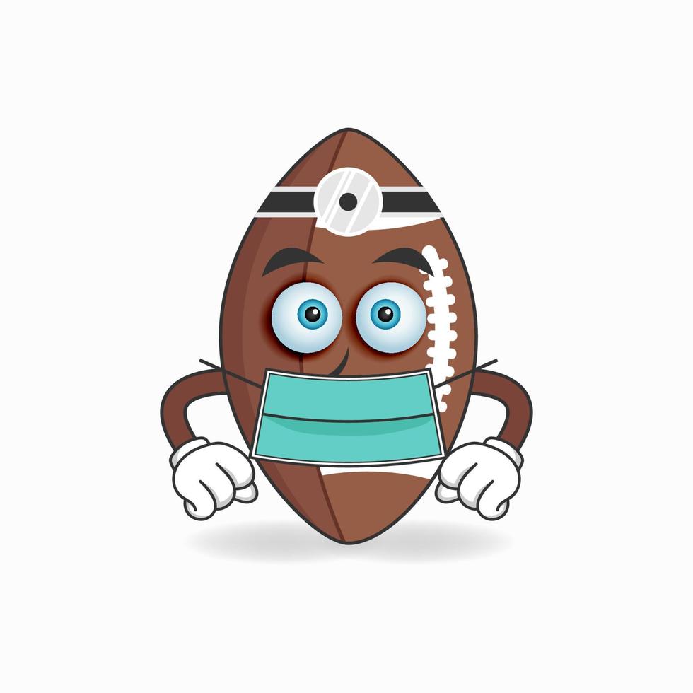 le personnage mascotte du football américain devient médecin. illustration vectorielle vecteur