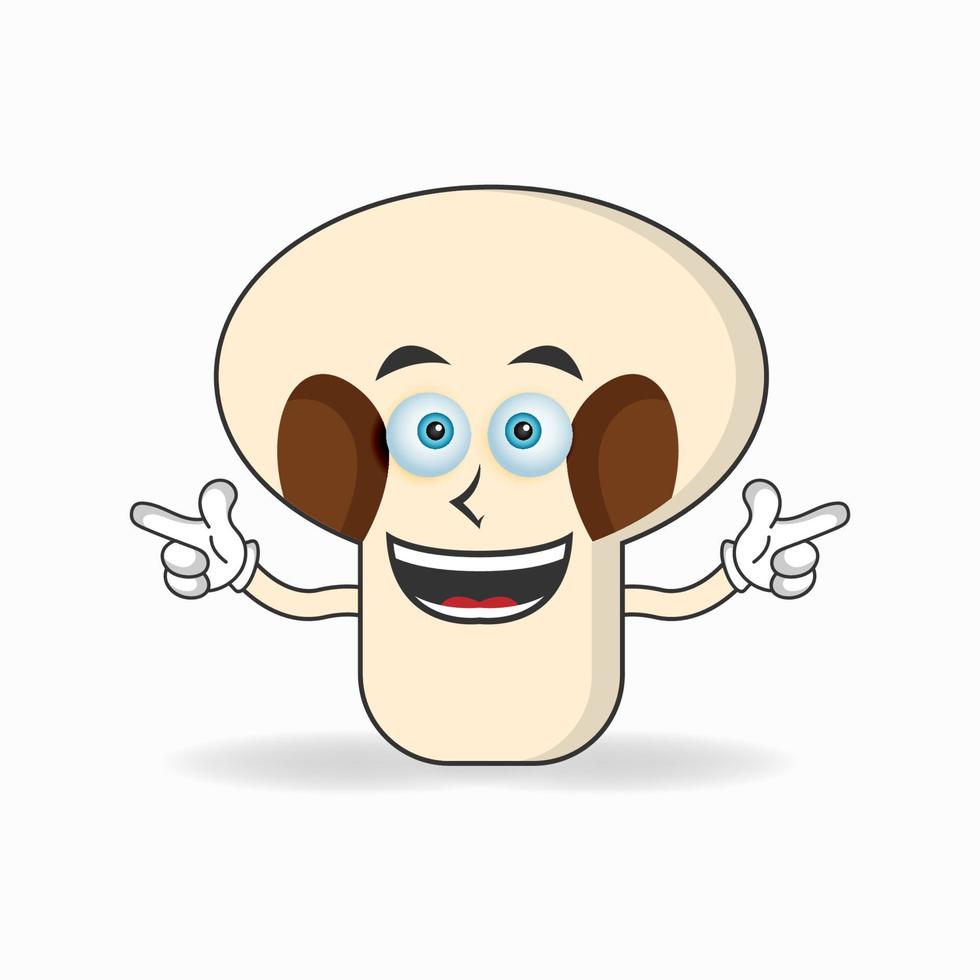 personnage de mascotte de champignons avec une expression de sourire. illustration vectorielle vecteur