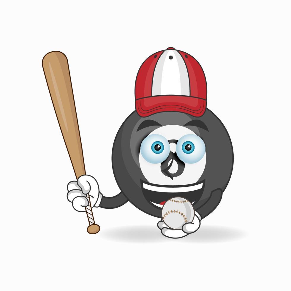 personnage de mascotte de boule de billard avec un équipement de jeu de boule de billard. illustration vectorielle vecteur