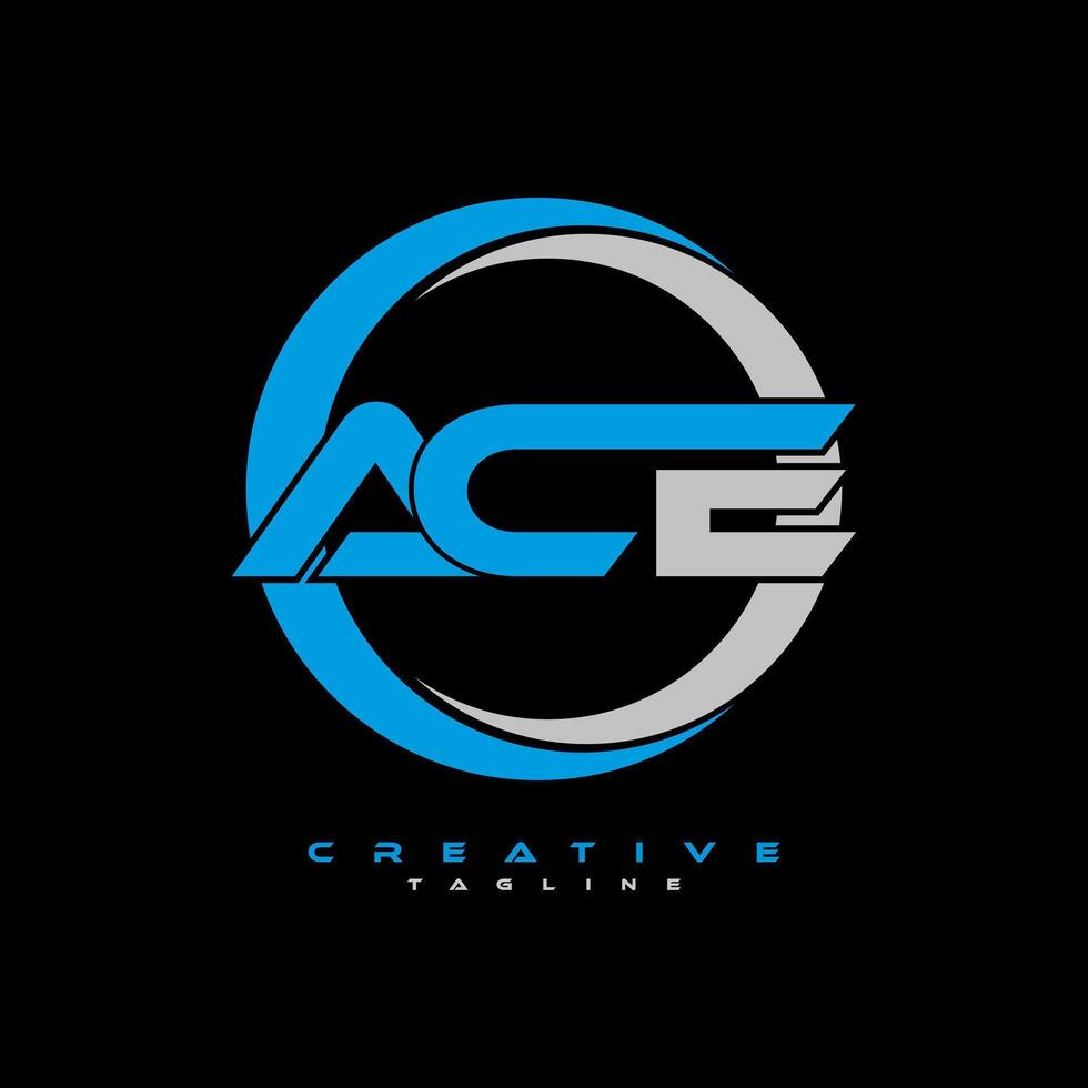 ace lettre logo conception sur noir Contexte. ace Créatif initiales lettre logo concept. ace lettre conception. pro vecteur