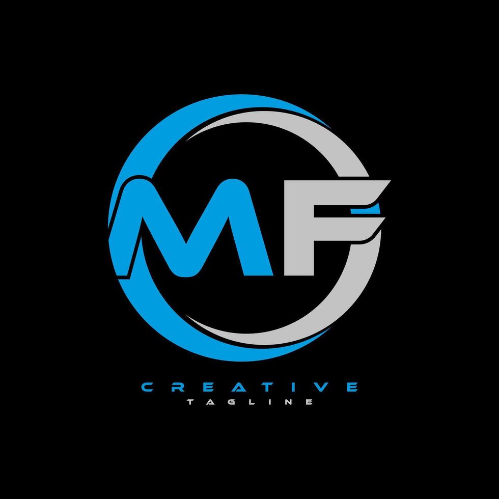 mf lettre logo conception sur noir Contexte. mf Créatif initiales lettre logo concept. mf lettre conception. pro vecteur