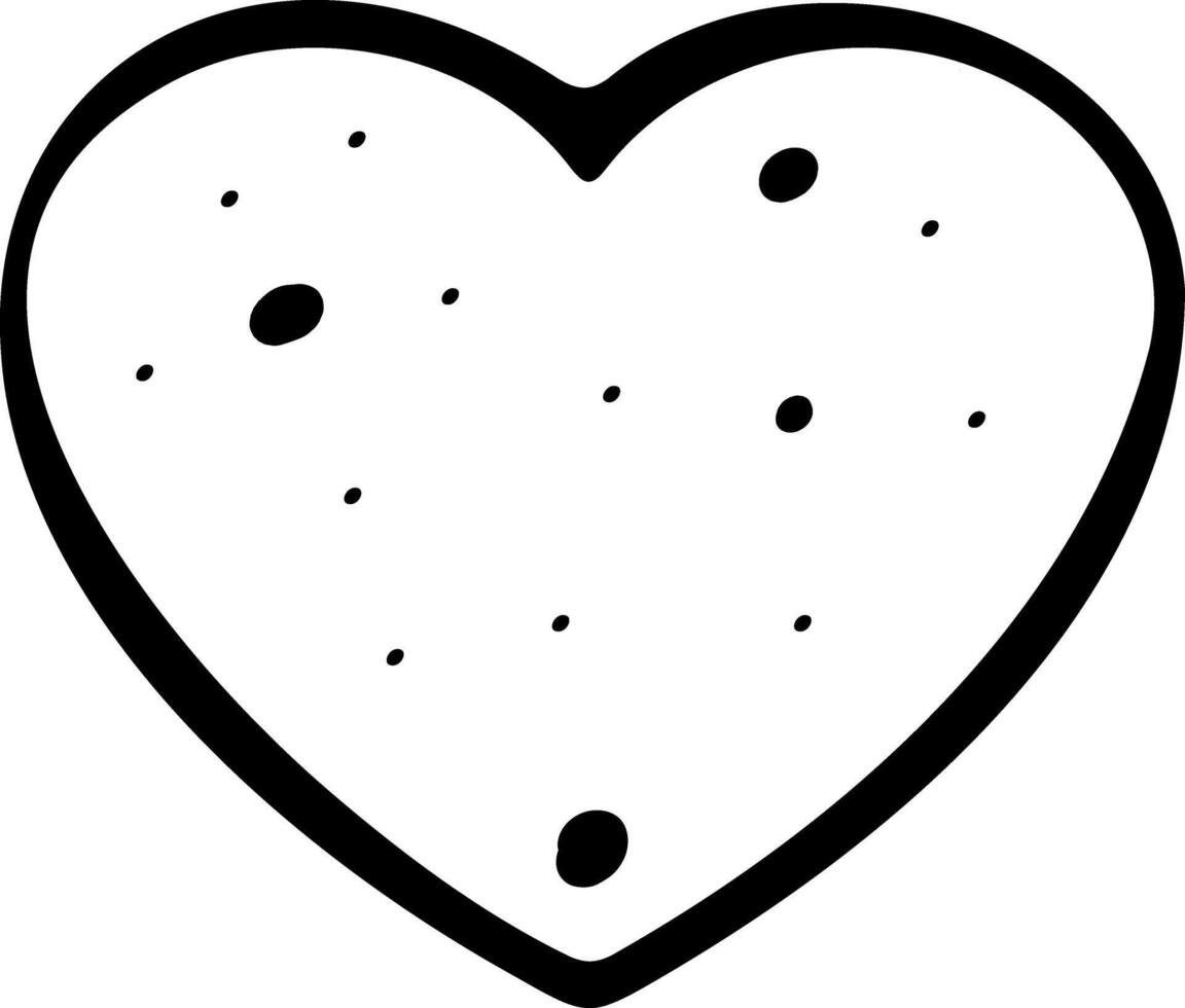 primitif cœur avec points pour valentines journée main tiré illustration vecteur