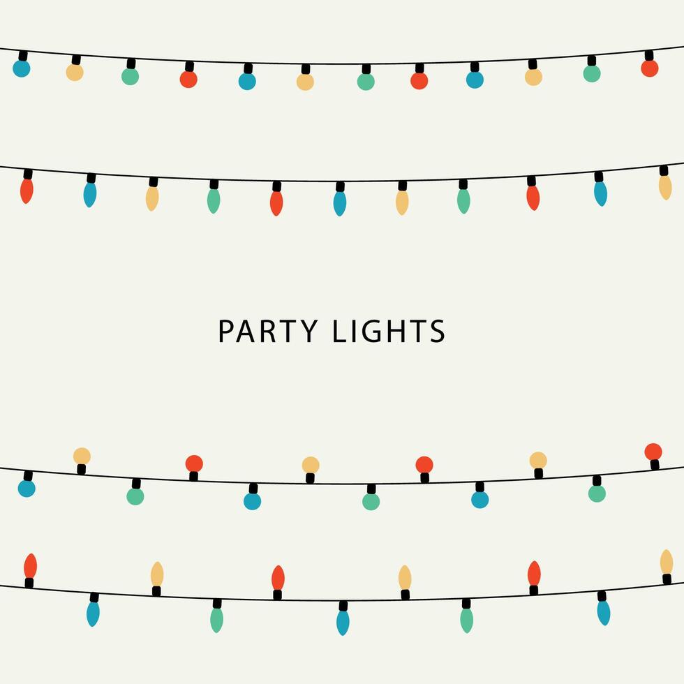 coloré ensemble de plat lumières pour anniversaire, Noël, fête conceptions. vecteur