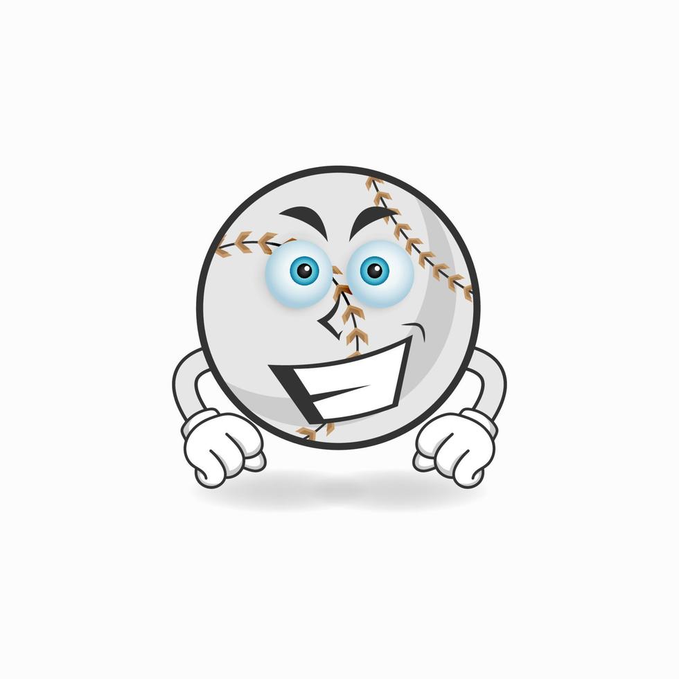 personnage de mascotte de baseball avec expression de sourire. illustration vectorielle vecteur