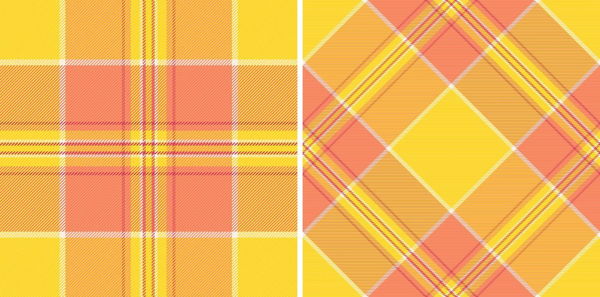 sans couture textile Contexte de vérifier texture vecteur avec une en tissu plaid modèle tartan. ensemble dans or couleurs. désordonné Bande motifs dans vêtements.