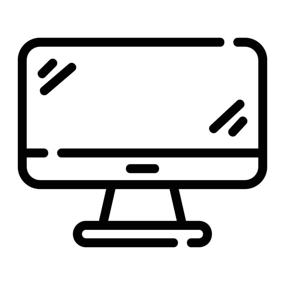 ordinateur ligne icône Contexte blanc vecteur