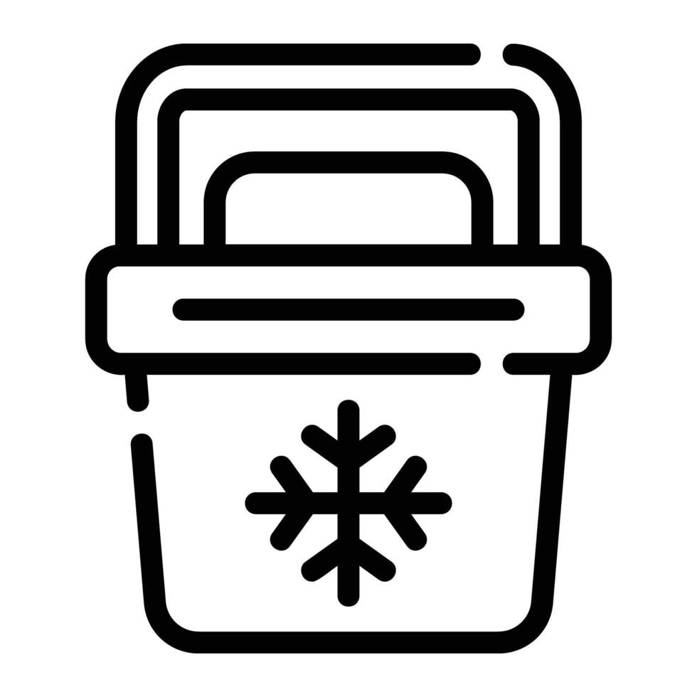 portable frigo ligne icône Contexte blanc vecteur