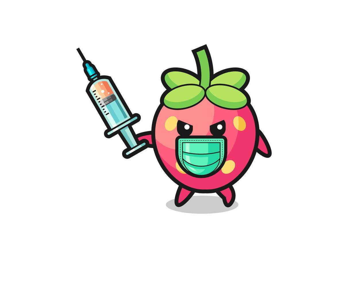 illustration de la fraise pour combattre le virus vecteur