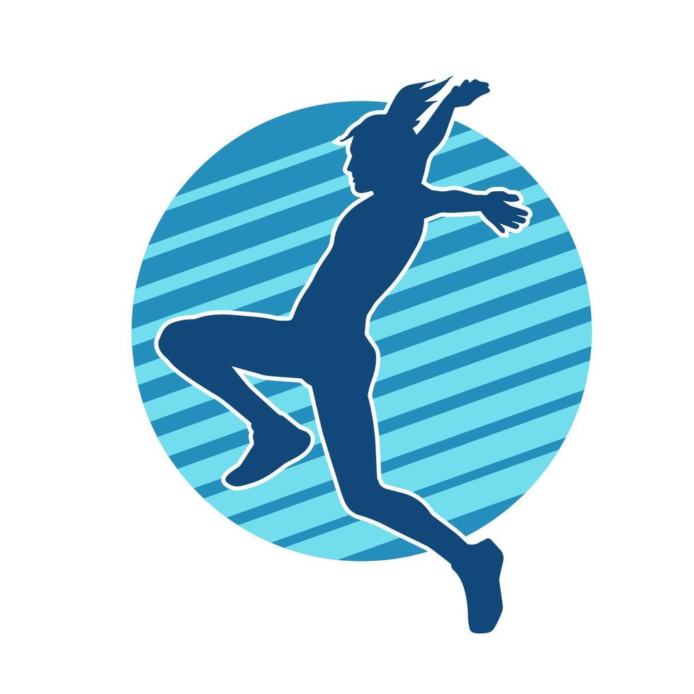 silhouette de svelte femelle Faire exercer. silhouette de une sportif femme Faire Gym faire des exercices pose. vecteur