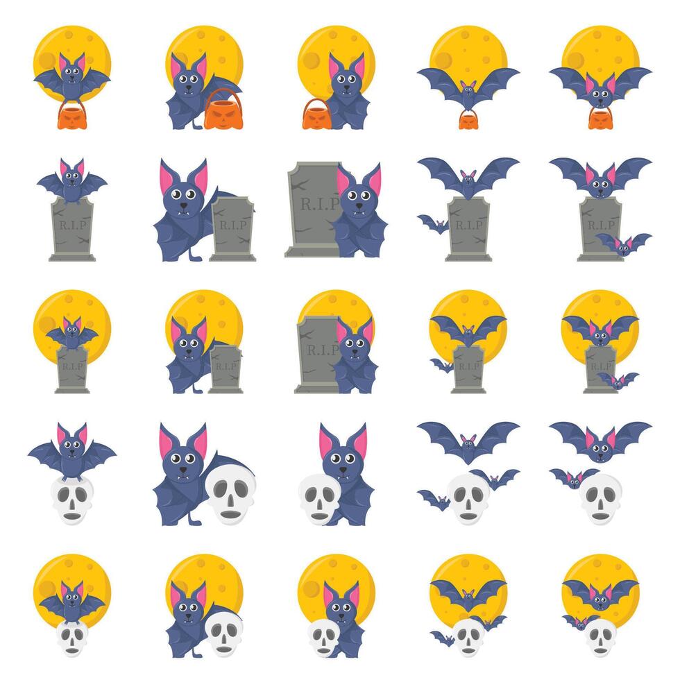 chauve souris pack illustration vecteur