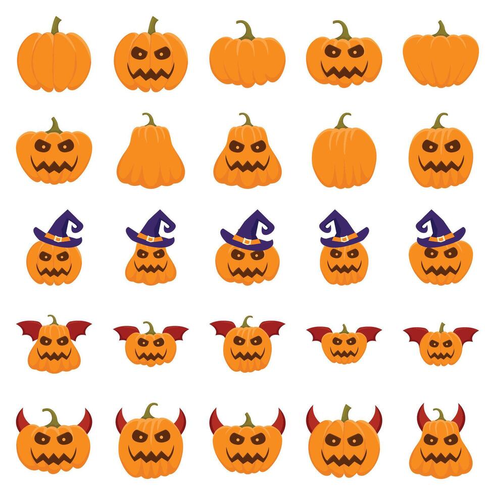 citrouille Halloween pack illustration vecteur