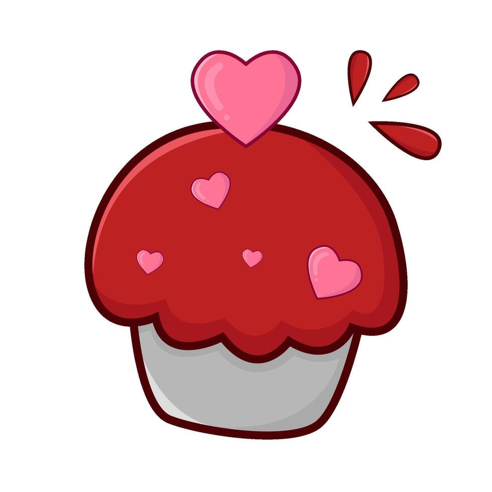 muffin l'amour gâteau illustration vecteur