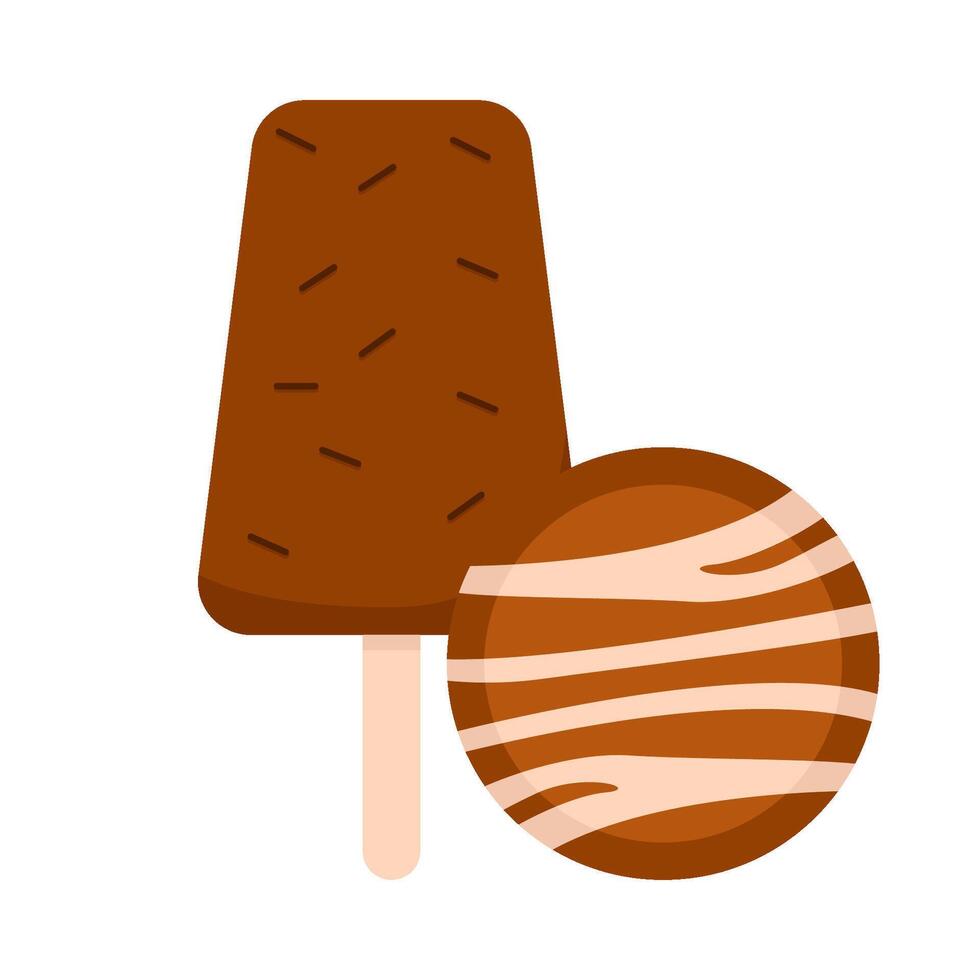 la glace crème Chocolat avec biscuits Chocolat illustration vecteur