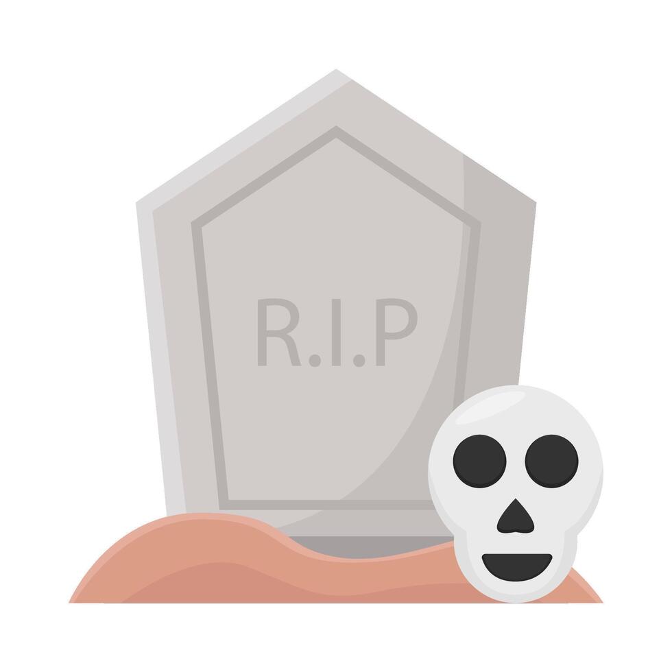crâne dans cimetière illustration vecteur