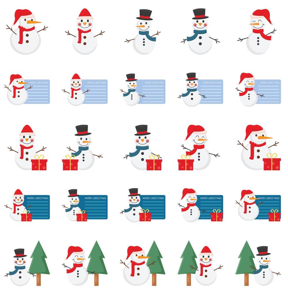 bonhomme de neige pack illustration vecteur