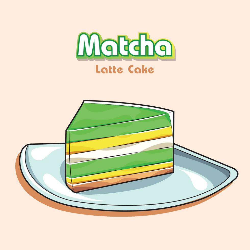 téléchargement gratuit de gâteau au matcha latte vecteur