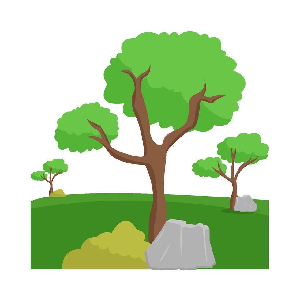 arbre dans jardin illustration vecteur