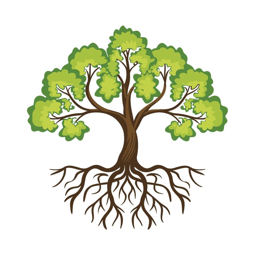 arbre avec les racines vecteur illustration