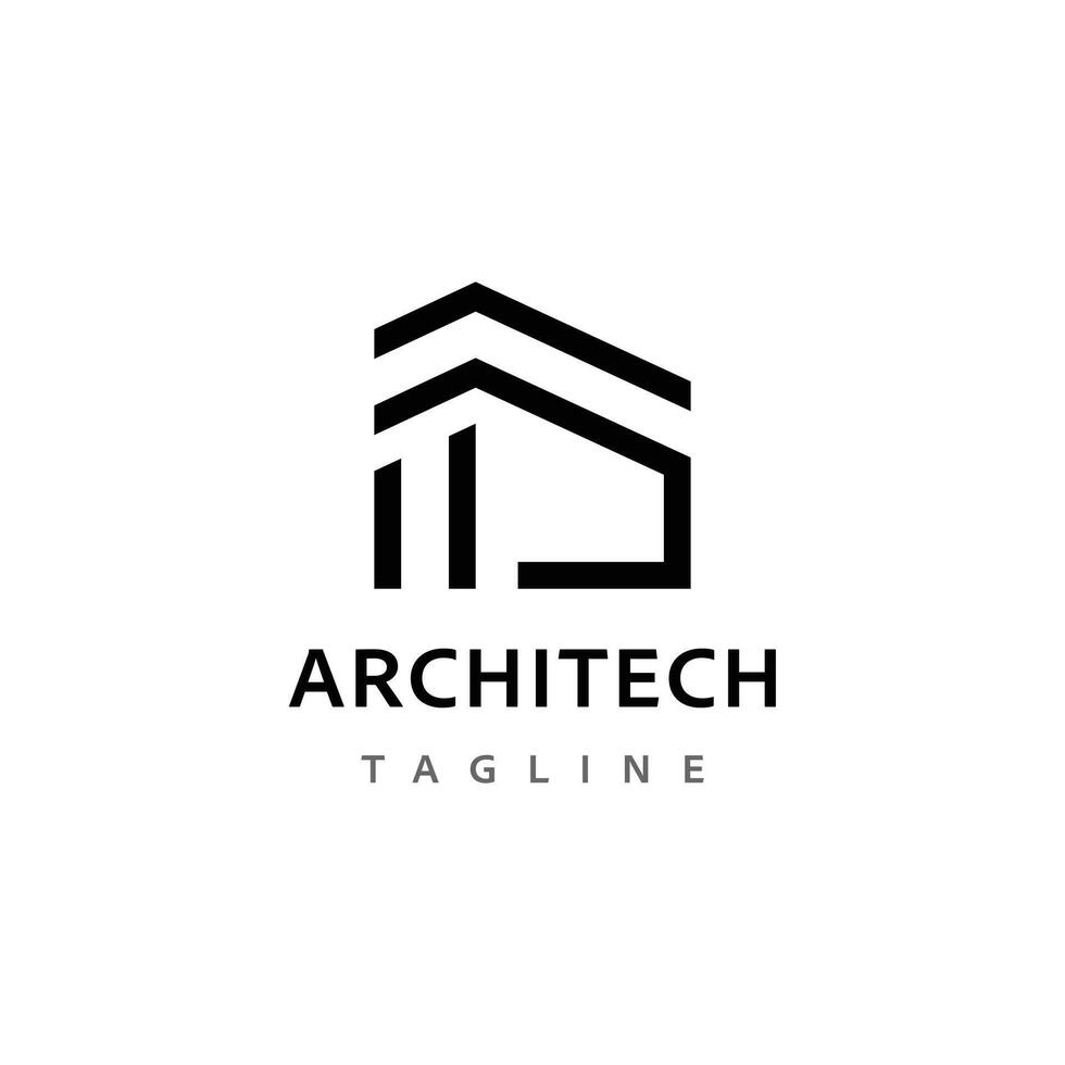 maison. bâtiment. architecte logo conception modèle vecteur illustration