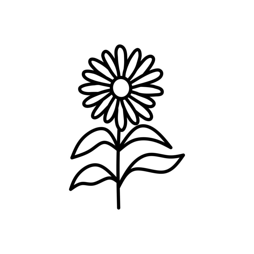 fermer de une fleur avec feuilles sur une blanc Contexte. adapté pour nature, jardinage, floral conception, et Naturel beauté concepts. vecteur