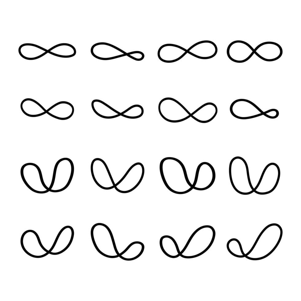 infini icône forme ensemble isolé vecteur illustration.