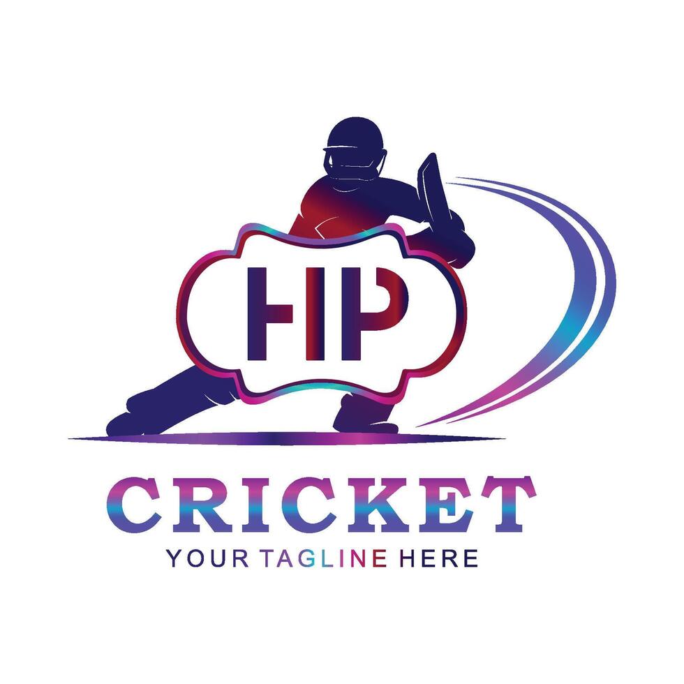 hp criquet logo, vecteur illustration de criquet sport.